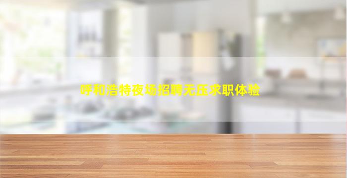 呼和浩特夜场招聘无压求职体验